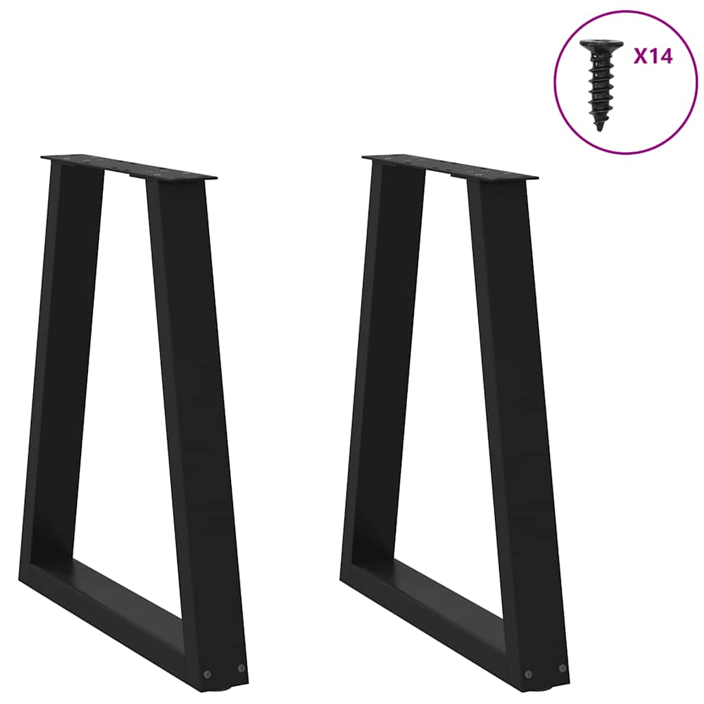 Gambe Tavolino da Caffè a V 2 pz Nero 50x(72-73) cm in Acciaio - homemem39
