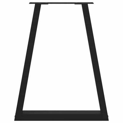 Gambe per tavolo da pranzo forma V 2 pz nere 50x(72-73,3) cm