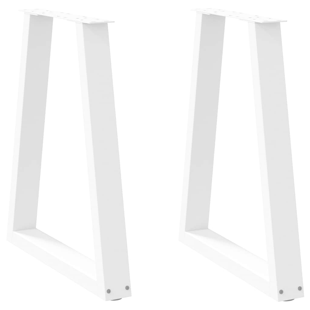 Gambe per tavolo da pranzo forma V 2 pz bianche 50x(72-73,3) cm