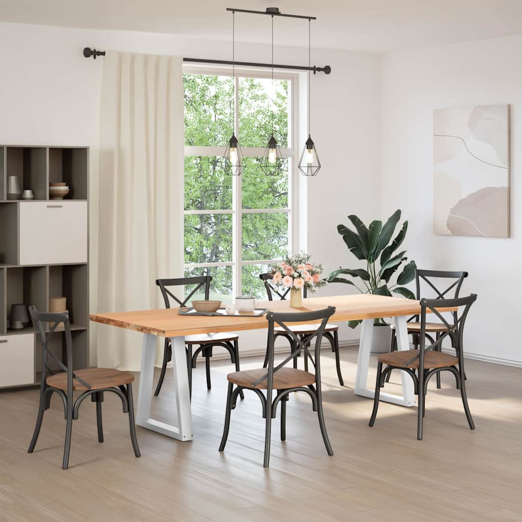 Gambe per tavolo da pranzo a forma di V 2 pz bianche 50x(72-73,3) cm in acciaio | homemem39