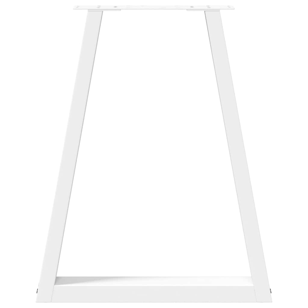 Gambe per tavolo da pranzo a forma di V 2 pz bianche 50x(72-73,3) cm in acciaio | homemem39
