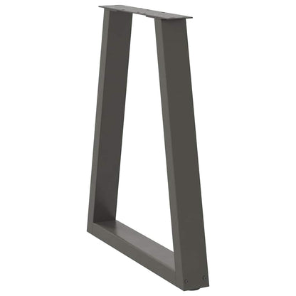 Gambe Tavolino Caffè a V 2 pz Antracite 50x(72-73)cm in Acciaio - homemem39