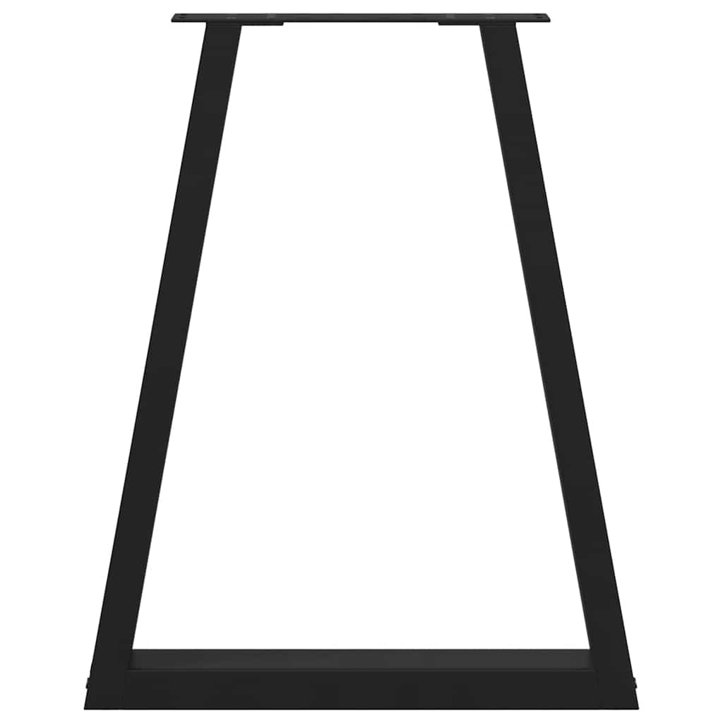 Gambe per tavolo da pranzo forma V 2 pz nere 60x(72-73,3) cm