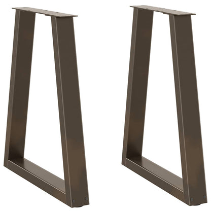 Gambe per Tavolo Pranzo a V 2pz Naturale 60x(72-73,3)cm Acciaio - homemem39