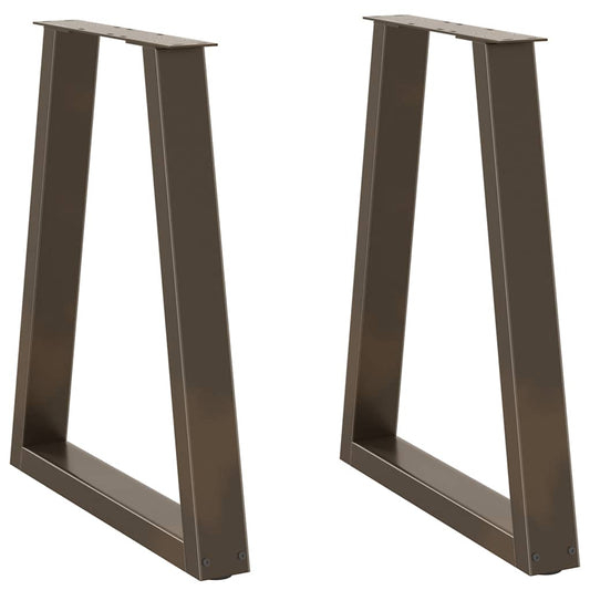 Gambe per Tavolo Pranzo a V 2pz Naturale 60x(72-73,3)cm Acciaio - homemem39