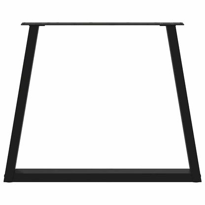 Gambe per tavolo da pranzo forma V 2 pz nere 70x(72-73,3) cm