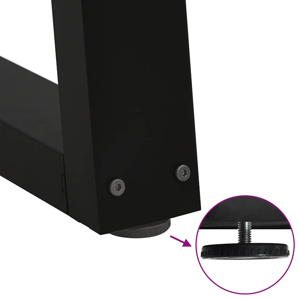 Gambe per tavolo da pranzo forma V 2 pz nere 70x(72-73,3) cm