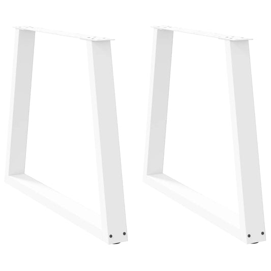 Gambe per Tavolo Pranzo a V 2 pz Bianco 70x(72-73,3)cm Acciaio - homemem39