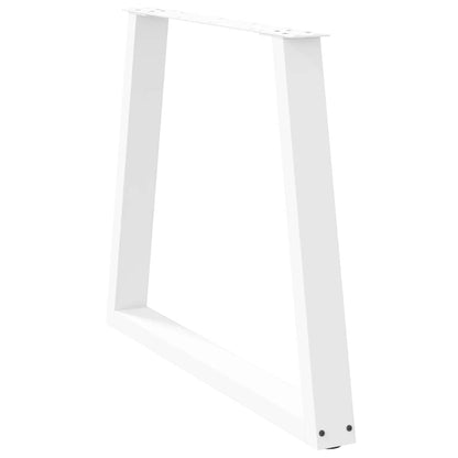 Gambe per Tavolo Pranzo a V 2 pz Bianco 70x(72-73,3)cm Acciaio - homemem39