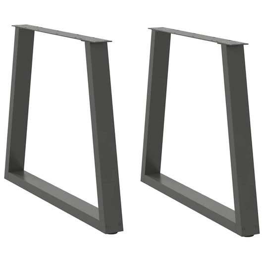 Gambe Tavolo Pranzo a V 2 pz Antracite 70x(72-73,3)cm Acciaio - homemem39