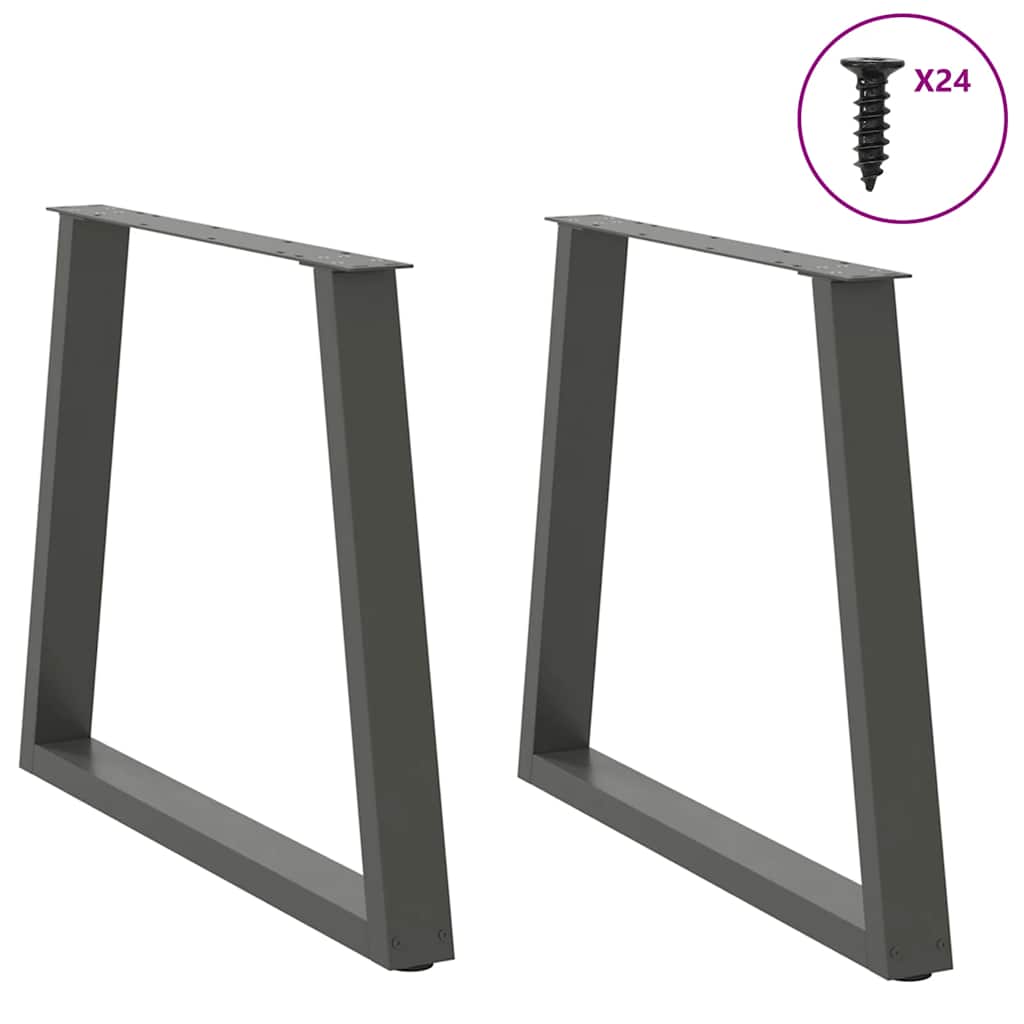Gambe Tavolo Pranzo a V 2 pz Antracite 70x(72-73,3)cm Acciaio - homemem39