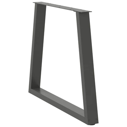 Gambe Tavolo Pranzo a V 2 pz Antracite 70x(72-73,3)cm Acciaio - homemem39
