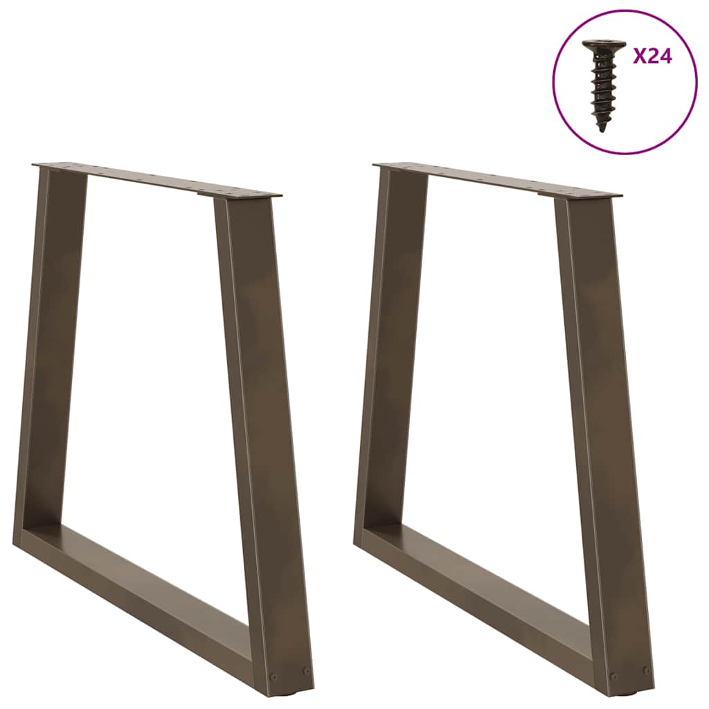 Gambe per Tavolo Pranzo a V 2pz Naturale 70x(72-73,3)cm Acciaio - homemem39