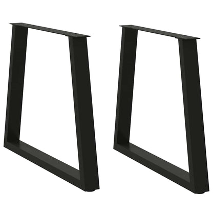Gambe per Tavolo da Pranzo a V 2 pz Nero 80x(72-73,3)cm Acciaio - homemem39
