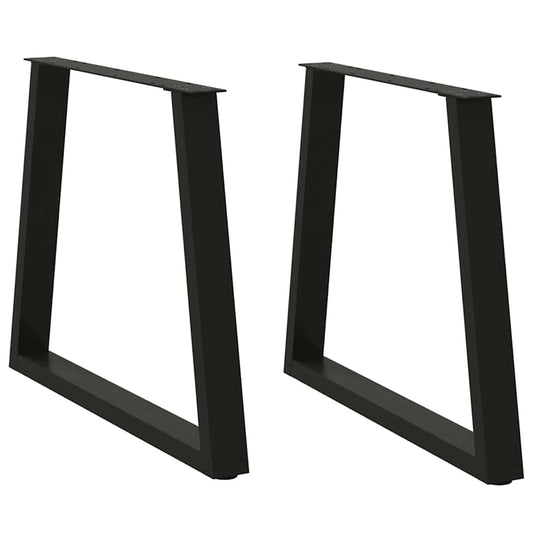 Gambe per Tavolo da Pranzo a V 2 pz Nero 80x(72-73,3)cm Acciaio - homemem39