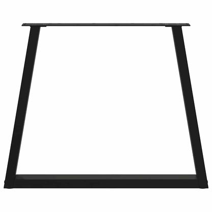 Gambe per tavolo da pranzo forma V 2 pz nere 80x(72-73,3) cm