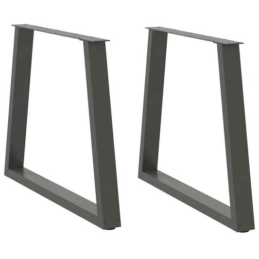 Gambe Tavolo Pranzo a V 2 pz Antracite 80x(72-73,3)cm Acciaio - homemem39