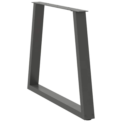 Gambe Tavolo Pranzo a V 2 pz Antracite 80x(72-73,3)cm Acciaio - homemem39