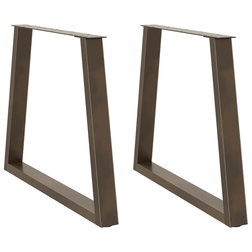 Gambe per Tavolo Pranzo a V 2pz Naturale 80x(72-73,3)cm Acciaio - homemem39