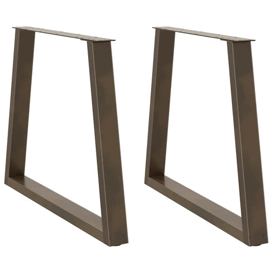 Gambe per Tavolo Pranzo a V 2pz Naturale 80x(72-73,3)cm Acciaio - homemem39