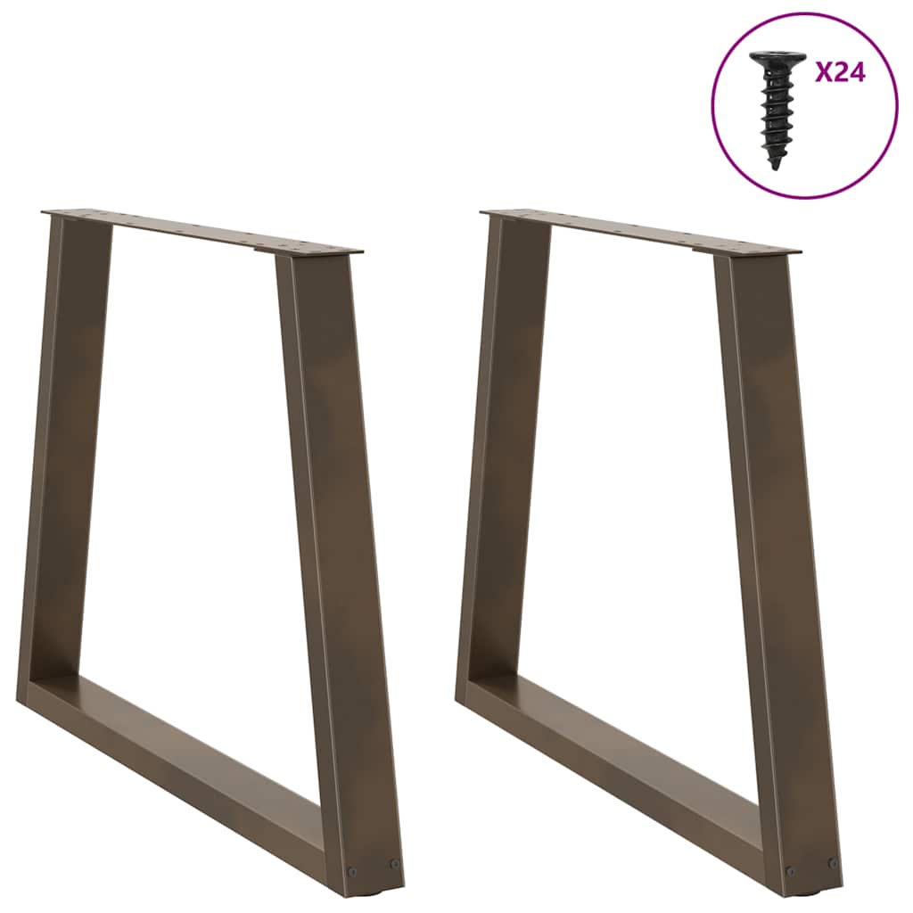 Gambe per Tavolo Pranzo a V 2pz Naturale 80x(72-73,3)cm Acciaio - homemem39