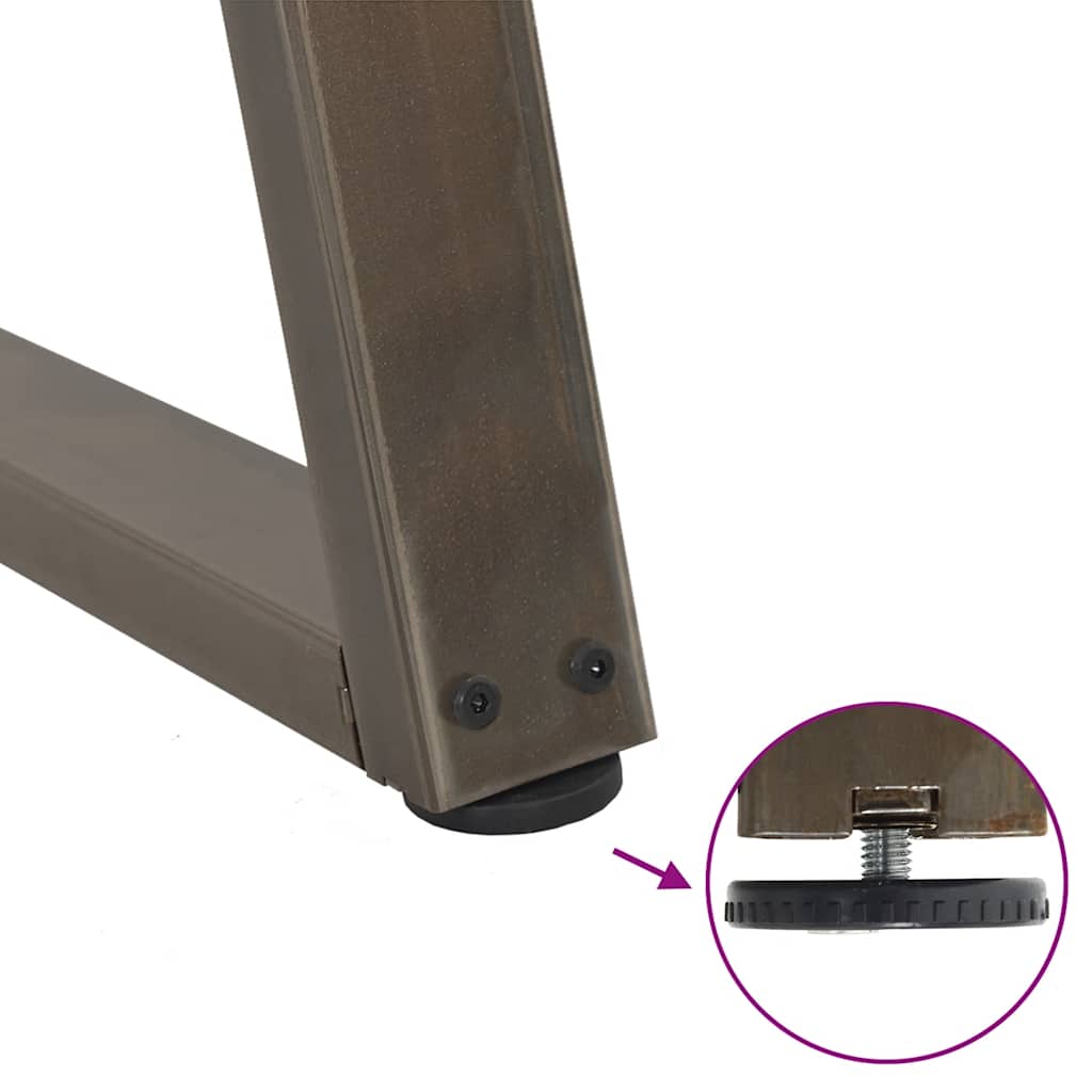 Gambe per Tavolo Pranzo a V 2pz Naturale 80x(72-73,3)cm Acciaio - homemem39