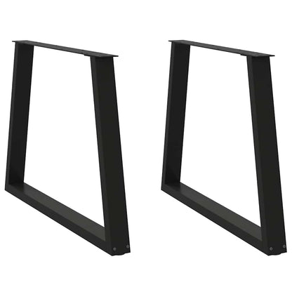 Gambe per Tavolo da Pranzo a V 2 pz Nero 90x(72-73,3)cm Acciaio - homemem39