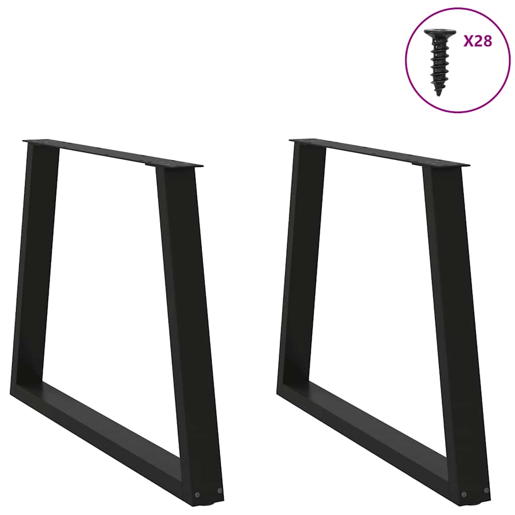 Gambe per Tavolo da Pranzo a V 2 pz Nero 90x(72-73,3)cm Acciaio - homemem39