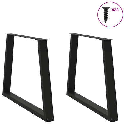 Gambe per tavolo da pranzo forma V 2 pz nere 90x(72-73,3) cm