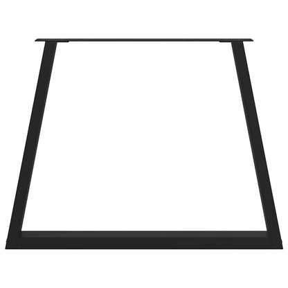Gambe per tavolo da pranzo forma V 2 pz nere 90x(72-73,3) cm