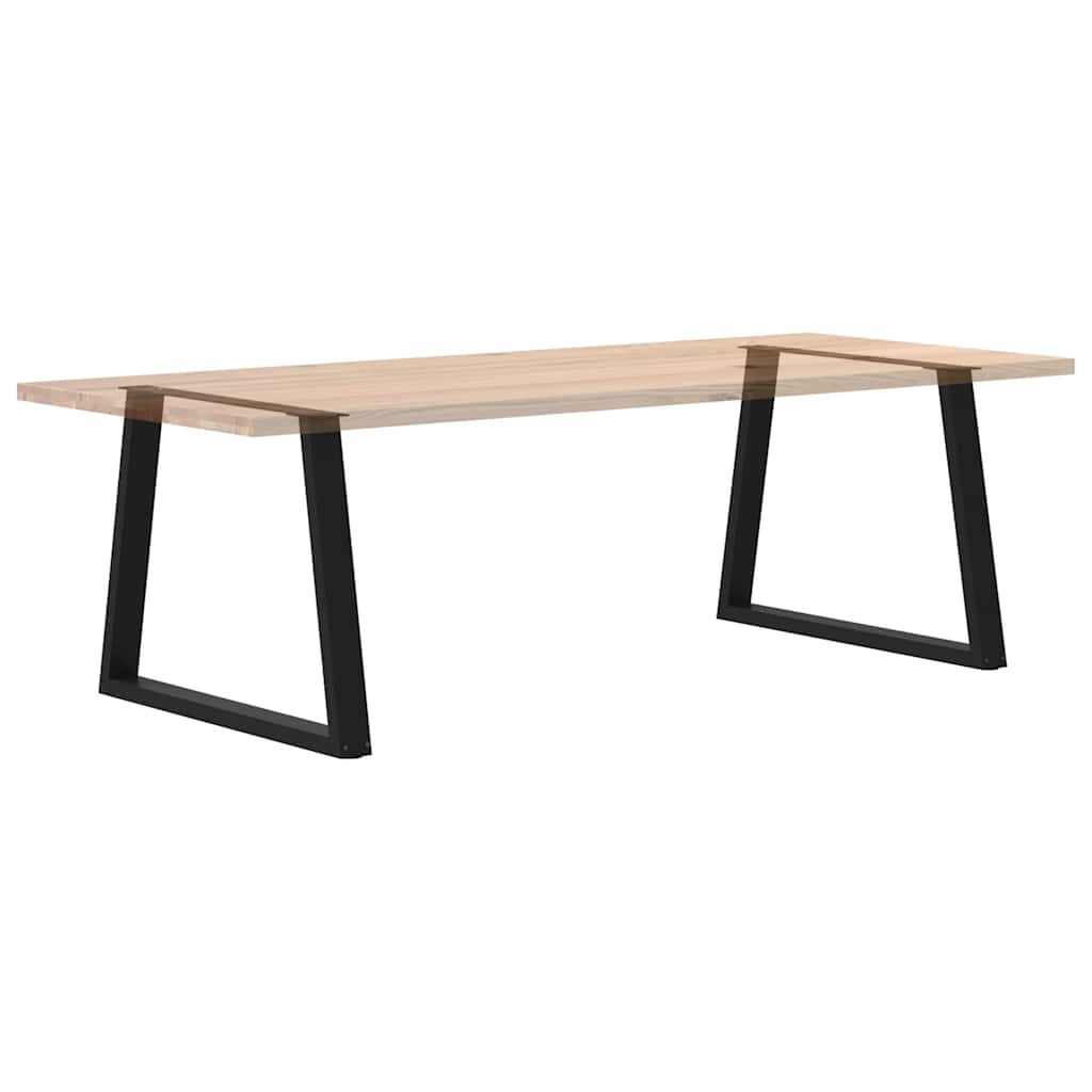 Gambe per tavolo da pranzo forma V 2 pz nere 90x(72-73,3) cm