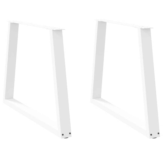Gambe per Tavolo Pranzo a V 2 pz Bianco 90x(72-73,3)cm Acciaio - homemem39