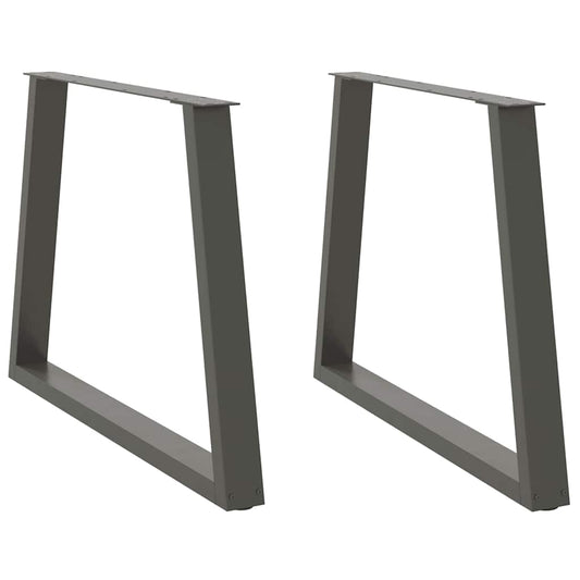 Gambe Tavolo Pranzo a V 2 pz Antracite 90x(72-73,3)cm Acciaio - homemem39