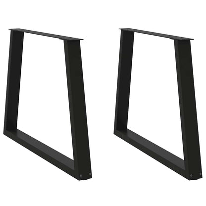 Gambe per Tavolo da Pranzo a V 2pz Nero 100x(72-73,3)cm Acciaio - homemem39