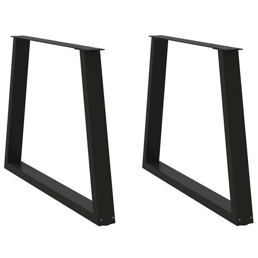 Gambe per Tavolo da Pranzo a V 2pz Nero 100x(72-73,3)cm Acciaio - homemem39