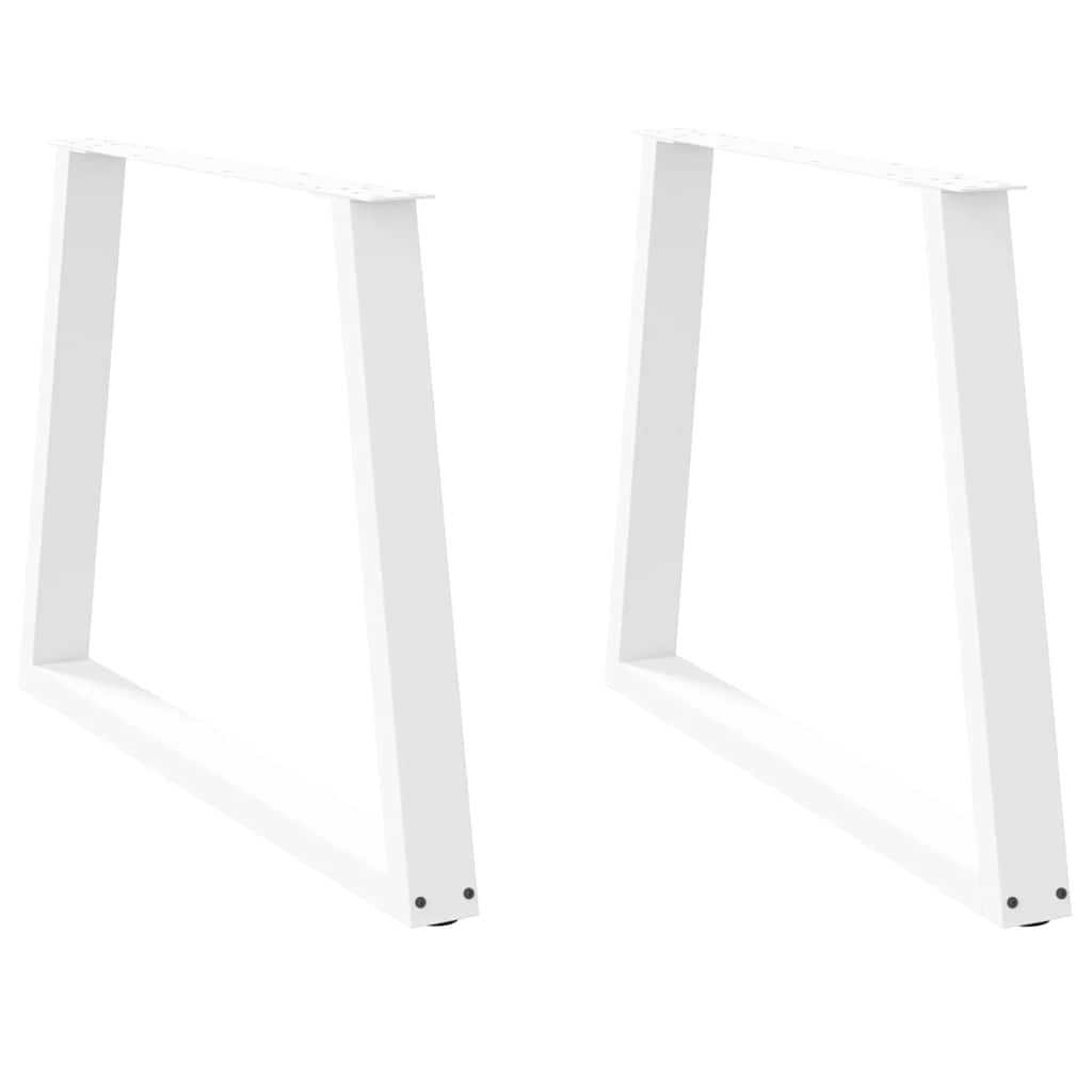 Gambe per Tavolo Pranzo a V 2 pz Bianco 100x(72-73,3)cm Acciaio - homemem39