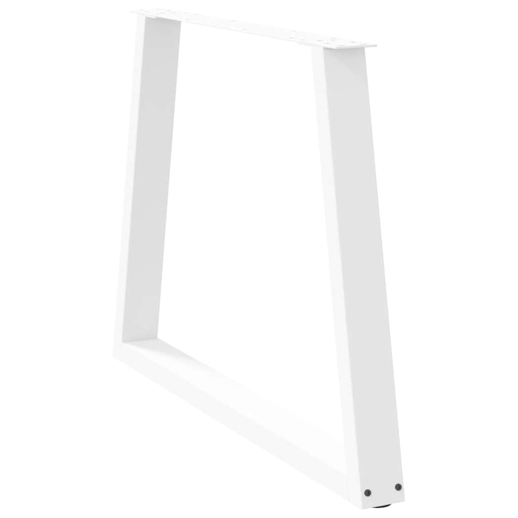 Gambe per Tavolo Pranzo a V 2 pz Bianco 100x(72-73,3)cm Acciaio - homemem39