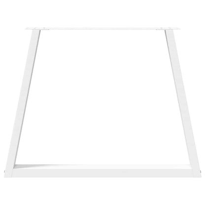 Gambe per Tavolo Pranzo a V 2 pz Bianco 100x(72-73,3)cm Acciaio - homemem39