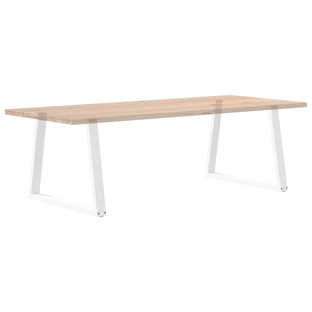 Gambe per Tavolo Pranzo a V 2 pz Bianco 100x(72-73,3)cm Acciaio - homemem39