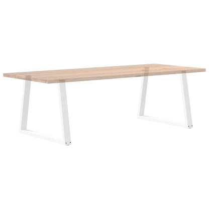 Gambe per Tavolo Pranzo a V 2 pz Bianco 100x(72-73,3)cm Acciaio - homemem39