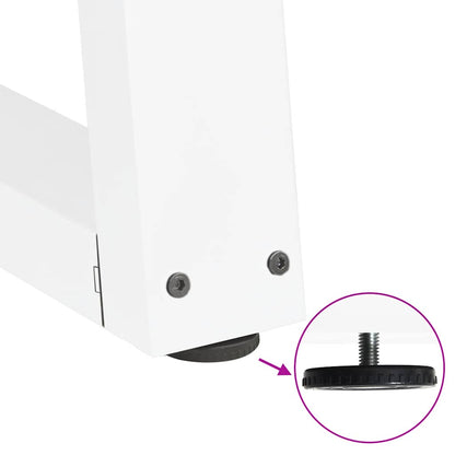 Gambe per Tavolo Pranzo a V 2 pz Bianco 100x(72-73,3)cm Acciaio - homemem39