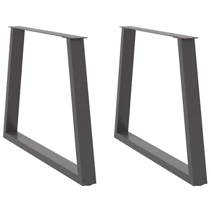 Gambe Tavolo Pranzo a V 2 pz Antracite 100x(72-73,3)cm Acciaio - homemem39