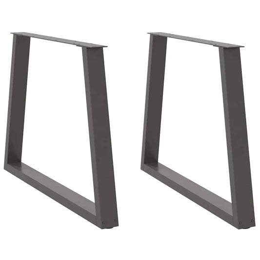 Gambe Tavolo Pranzo a V 2 pz Antracite 100x(72-73,3)cm Acciaio - homemem39