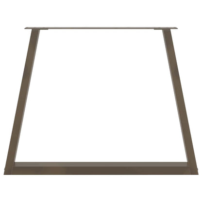 Gambe Tavolo Pranzo a V 2 pz Naturale 100x(72-73,3)cm Acciaio - homemem39