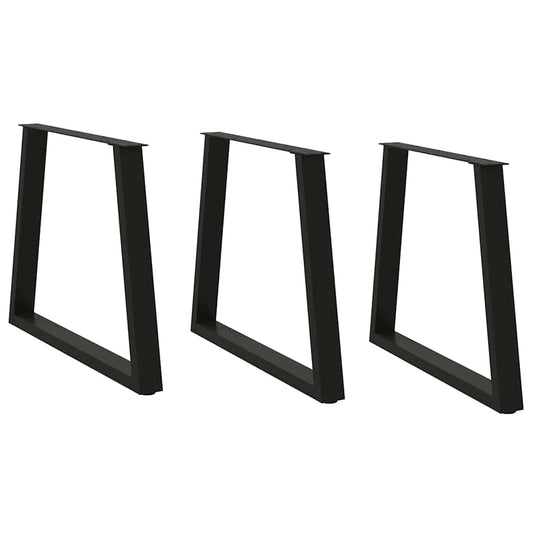 Gambe per Tavolo da Pranzo a V 3 pz Nero 70x(72-73,3)cm Acciaio - homemem39
