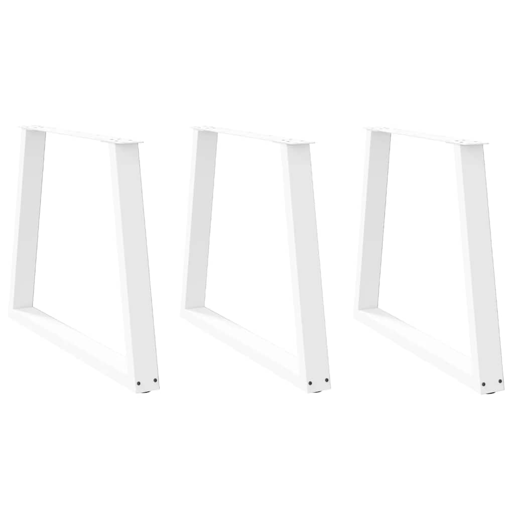 Gambe per Tavolo Pranzo a V 3 pz Bianco 70x(72-73,3)cm Acciaio - homemem39