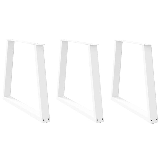 Gambe per Tavolo Pranzo a V 3 pz Bianco 70x(72-73,3)cm Acciaio - homemem39