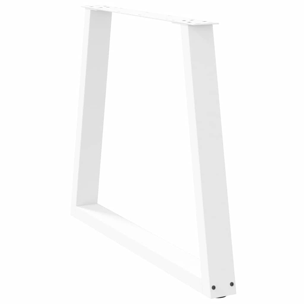Gambe per Tavolo Pranzo a V 3 pz Bianco 70x(72-73,3)cm Acciaio - homemem39