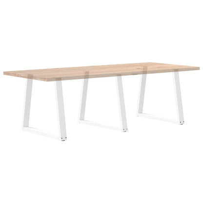 Gambe per Tavolo Pranzo a V 3 pz Bianco 70x(72-73,3)cm Acciaio - homemem39