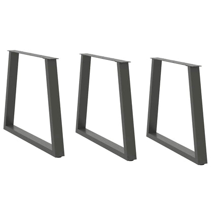 Gambe Tavolo Pranzo a V 3 pz Antracite 70x(72-73,3)cm Acciaio - homemem39